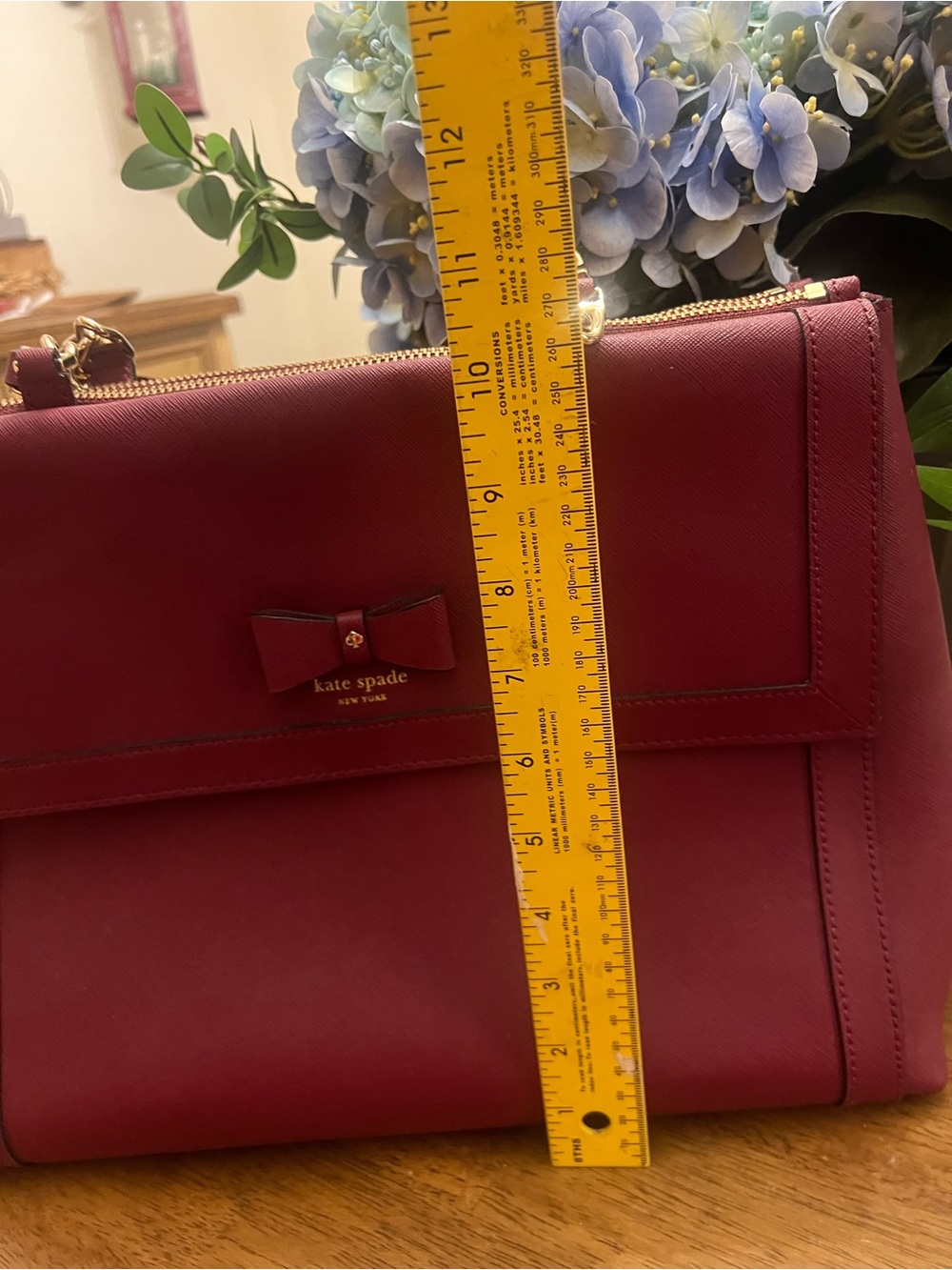 Kate Spade Hazel Court burgundy handbag and matching wallet set - Picture 11 of 15